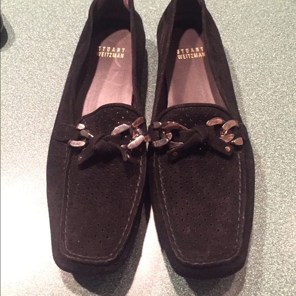 Black suede stuart weitzman flats 6.5 shoes - Picture 2 of 6